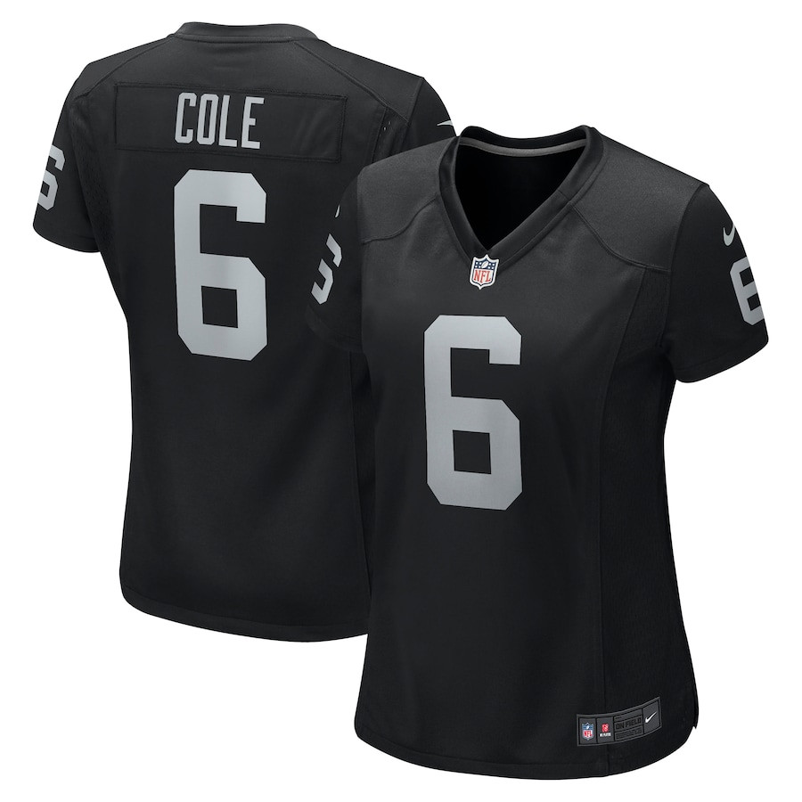 AJ Cole #6 Las Vegas Raiders Game Jersey - Women's | Black