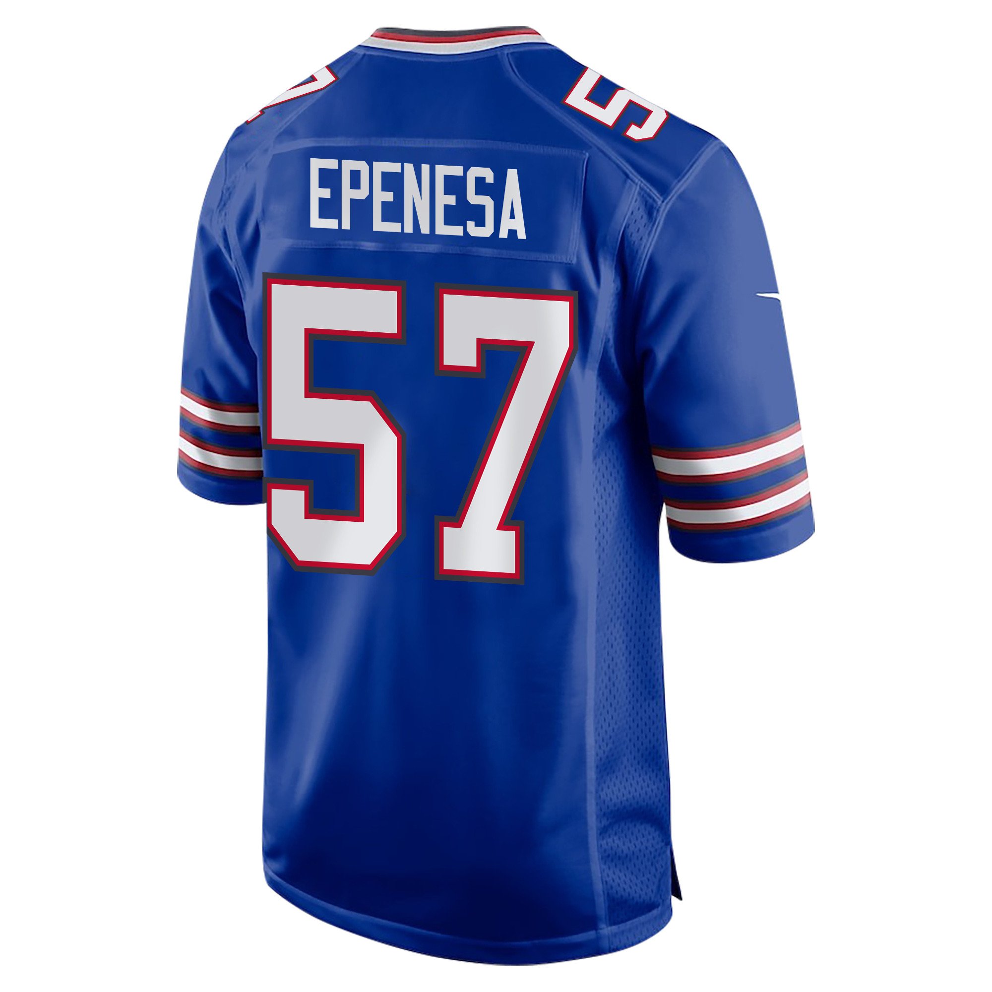Alternative view of A.J. Epenesa #57 Buffalo Bills Super Bowl LIX Champions Patch Game Jersey - Men's | Royal