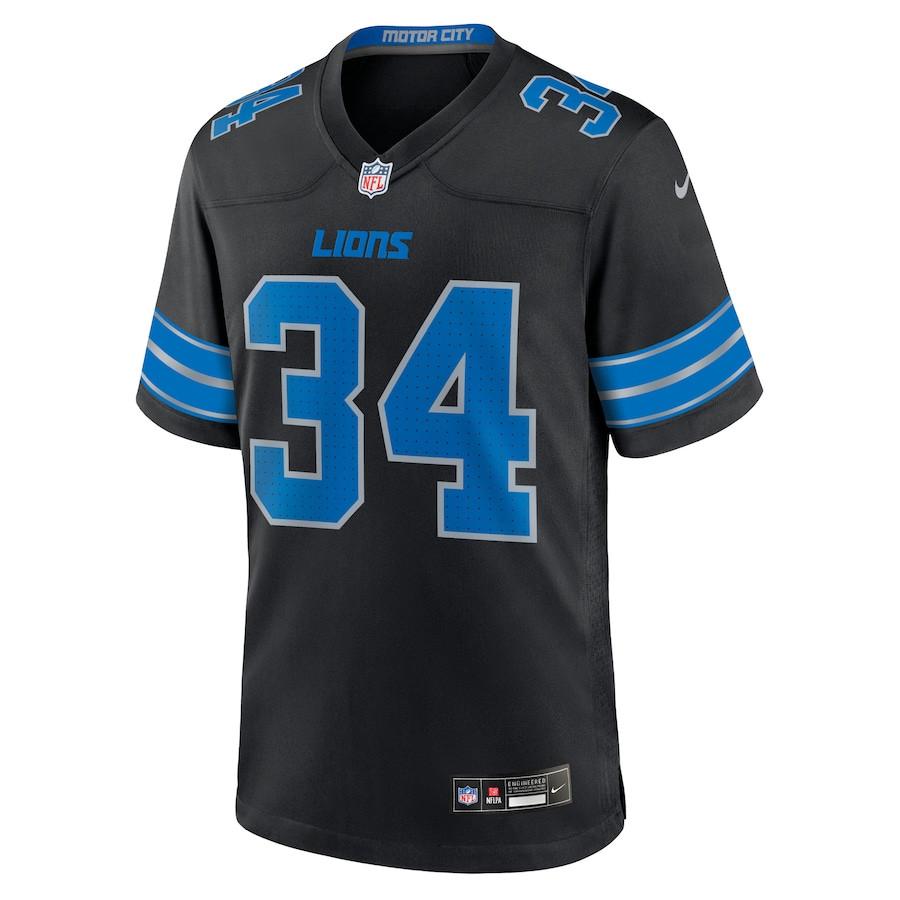 Alternative view of Alex Anzalone #34 Detroit Lions 2nd Alternate Game Jersey - Men's | Black