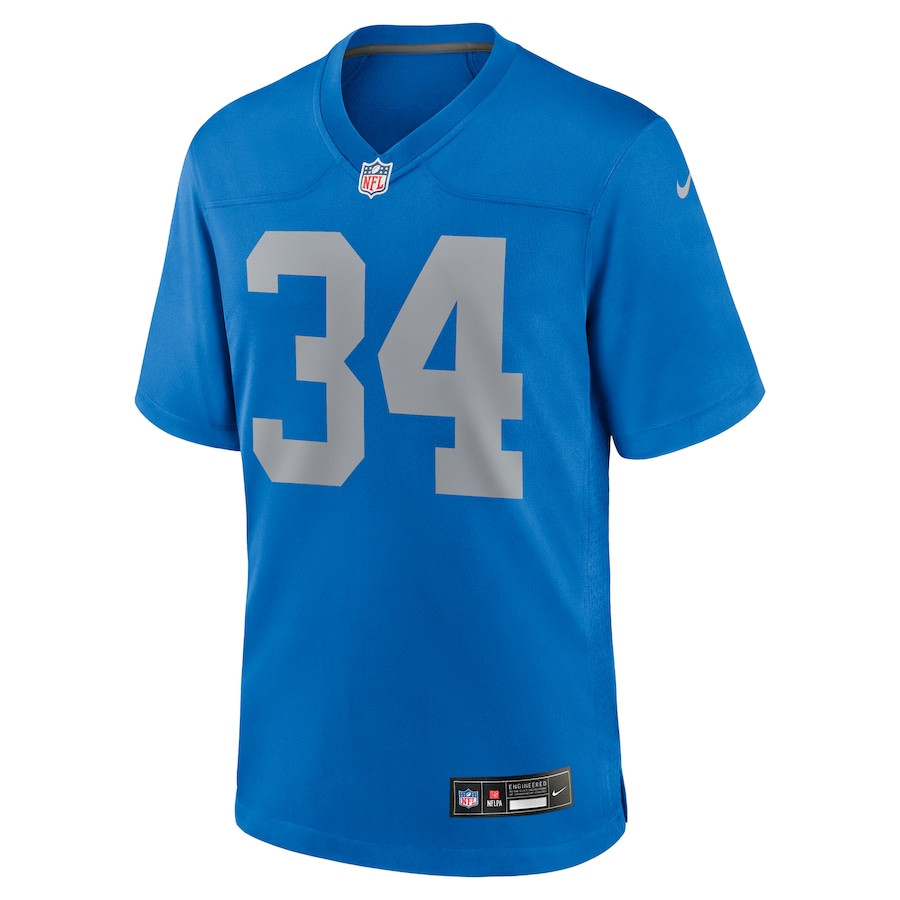 Alternative view of Alex Anzalone #34 Detroit Lions Alternate Game Jersey - Men's | Blue