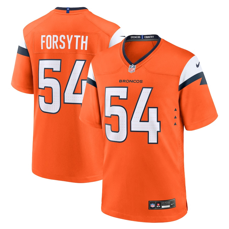 Alex Forsyth #54 Denver Broncos Game Jersey - Men's | Orange