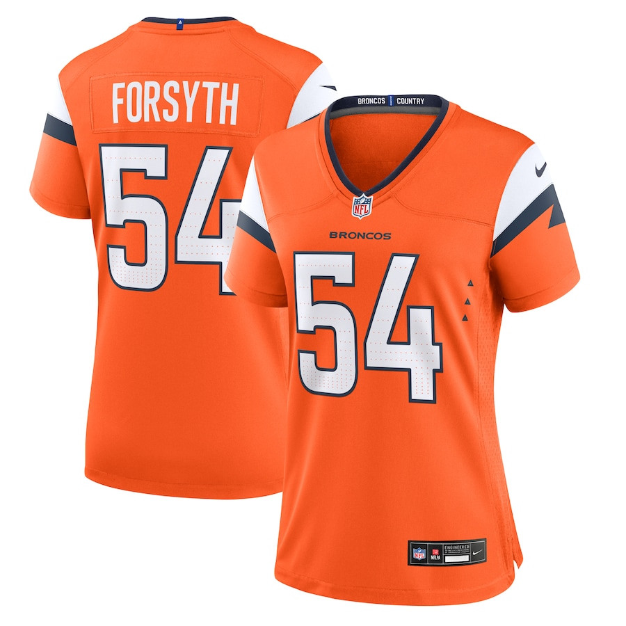 Alex Forsyth #54 Denver Broncos Game Jersey - Women's | Orange