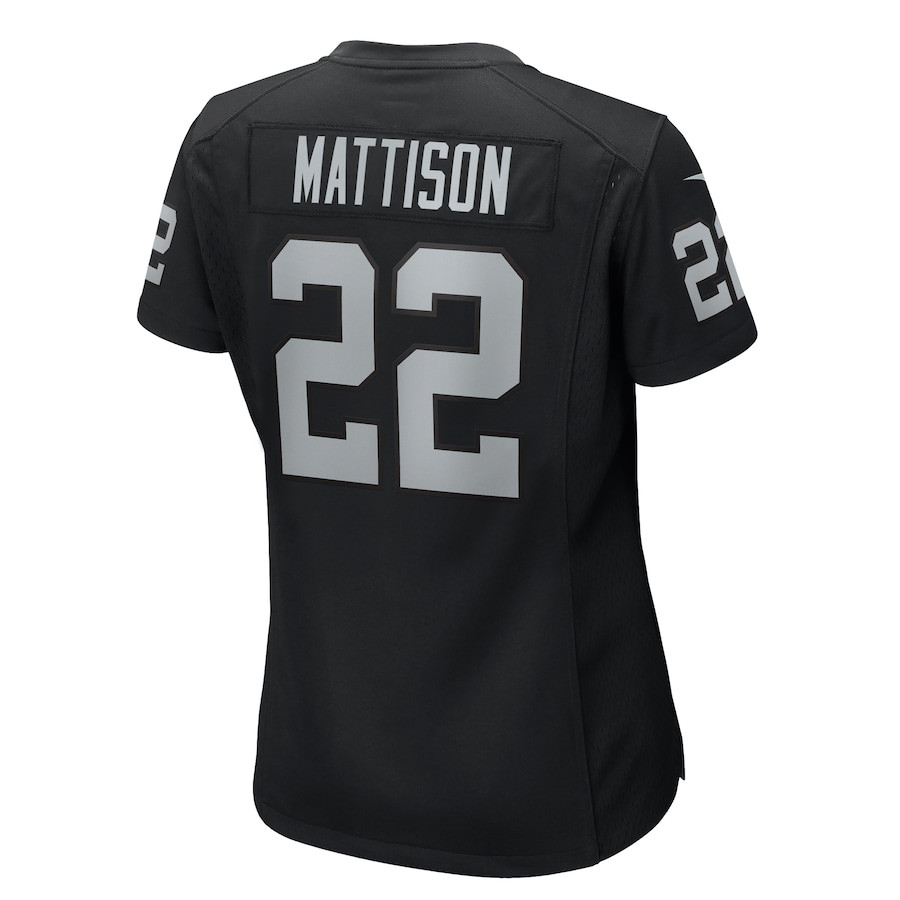 Alexander Mattison #22 Las Vegas Raiders Game Jersey - Women's | Black - Image 3