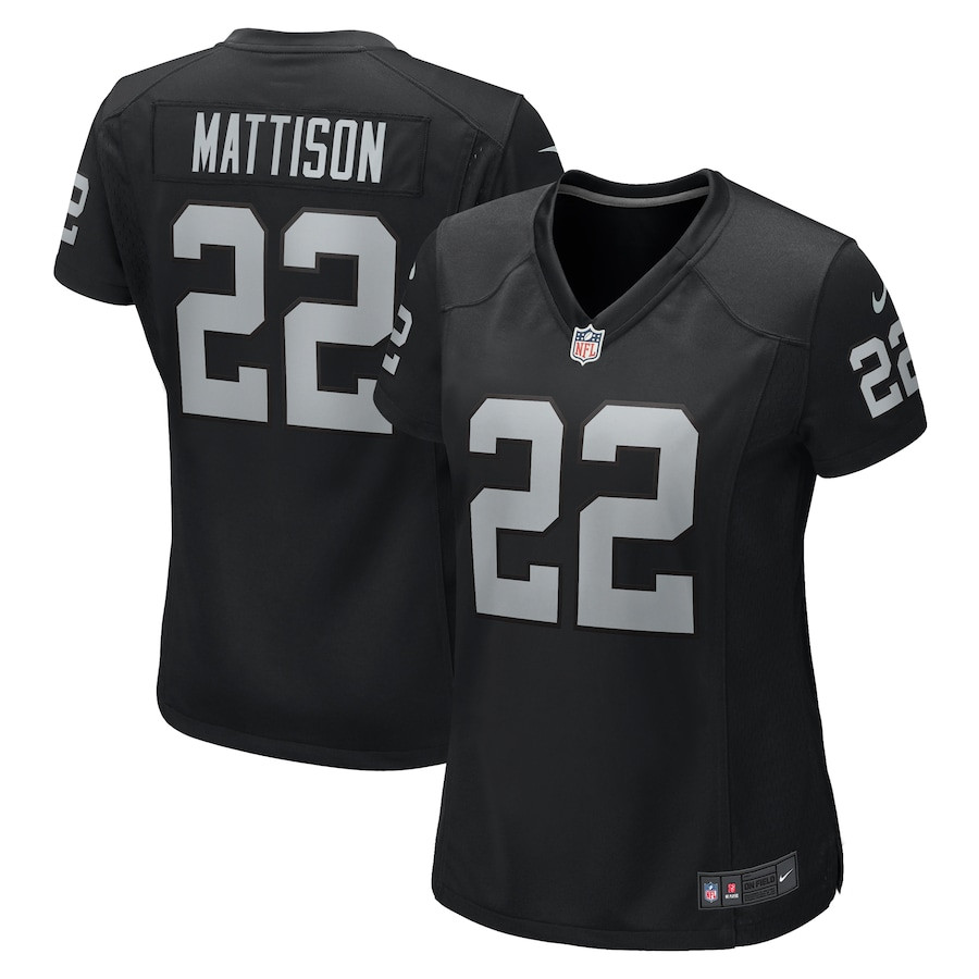Alexander Mattison #22 Las Vegas Raiders Game Jersey - Women's | Black