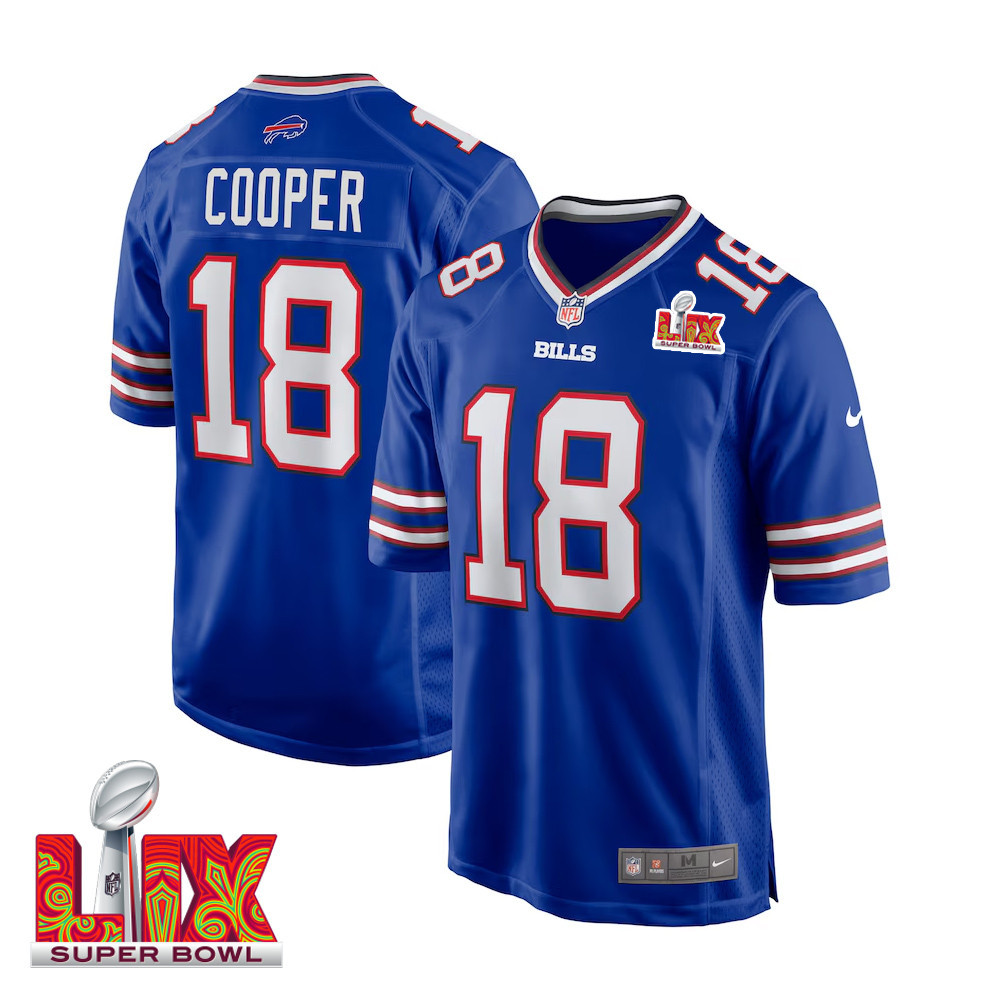 Amari Cooper #18 Buffalo Bills Super Bowl LIX Game Jersey - Men's | Royal