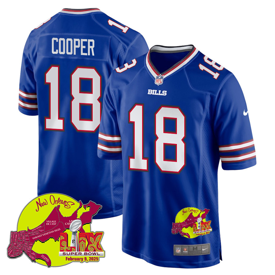Amari Cooper #18 Buffalo Bills Super Bowl LIX Game Jersey - Men's | Royal