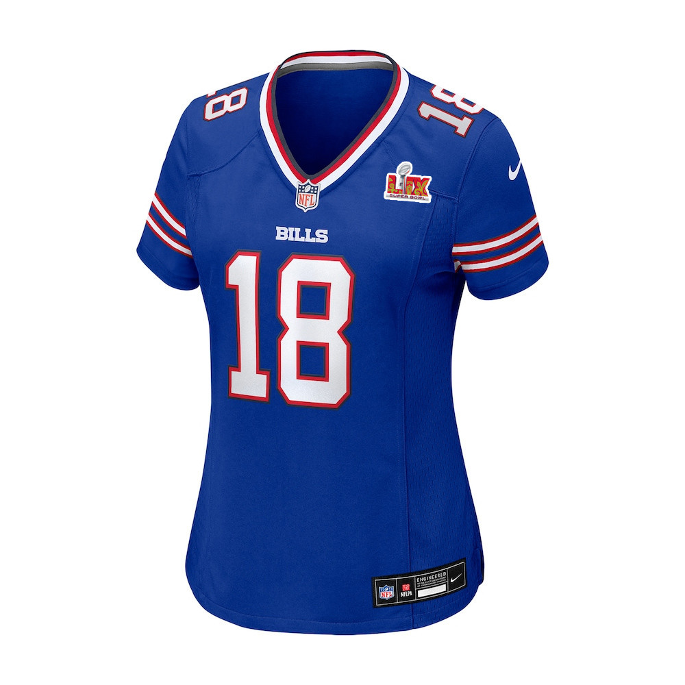 Alternative view of Amari Cooper #18 Buffalo Bills Super Bowl LIX Game Jersey - Women's | Royal