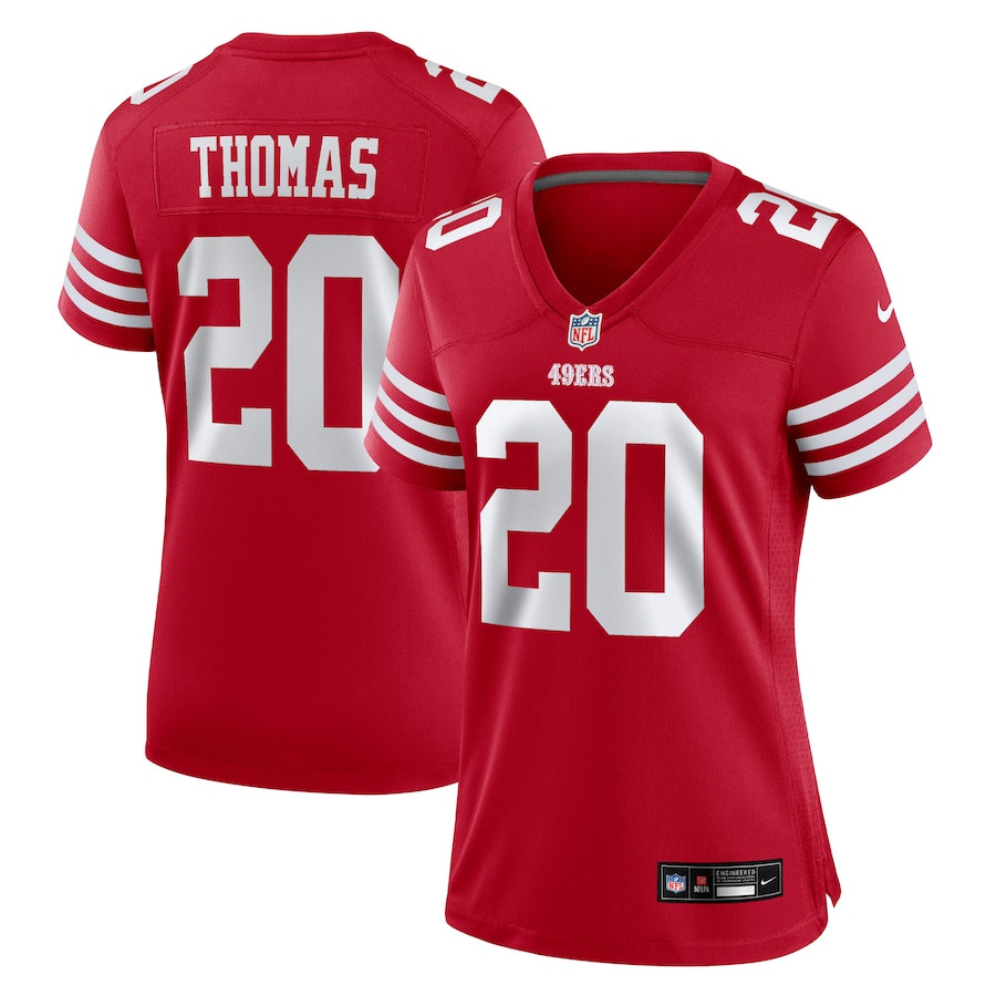 Ambry Thomas #20 San Francisco 49ers Game Jersey - Women's | Scarlet