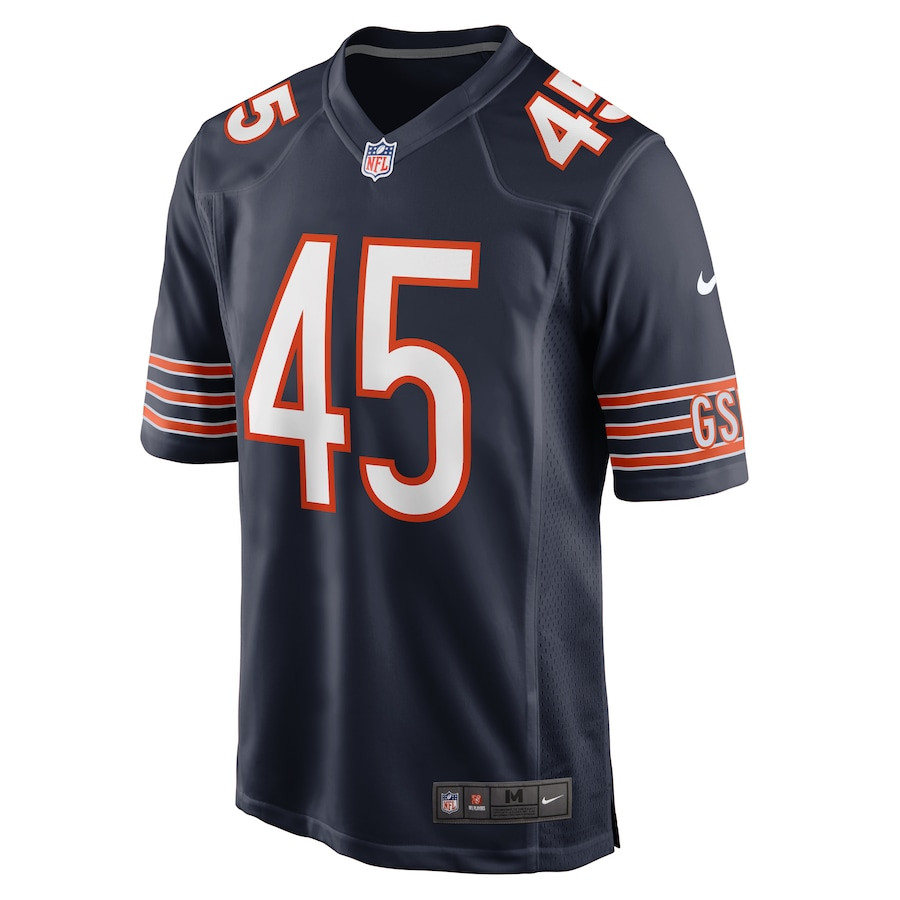 Alternative view of Amen Ogbongbemiga #45 Chicago Bears Game Jersey - Men's | Navy