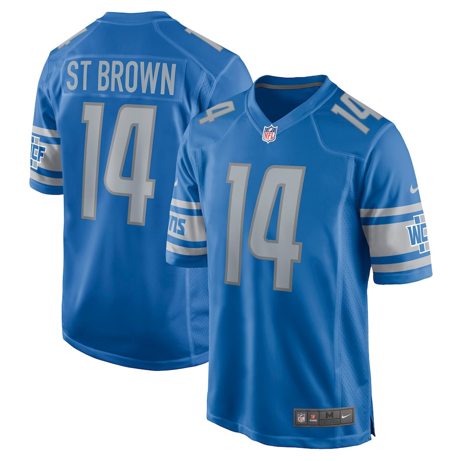 Amon-Ra St. Brown #14 Detroit Lions Game Jersey - Men's | Blue