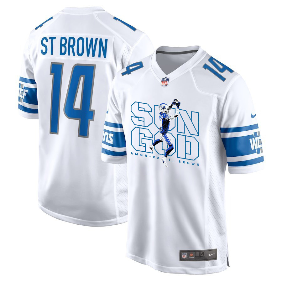 Amon-Ra St. Brown #14 Detroit Lions Game Jersey - Men's | White