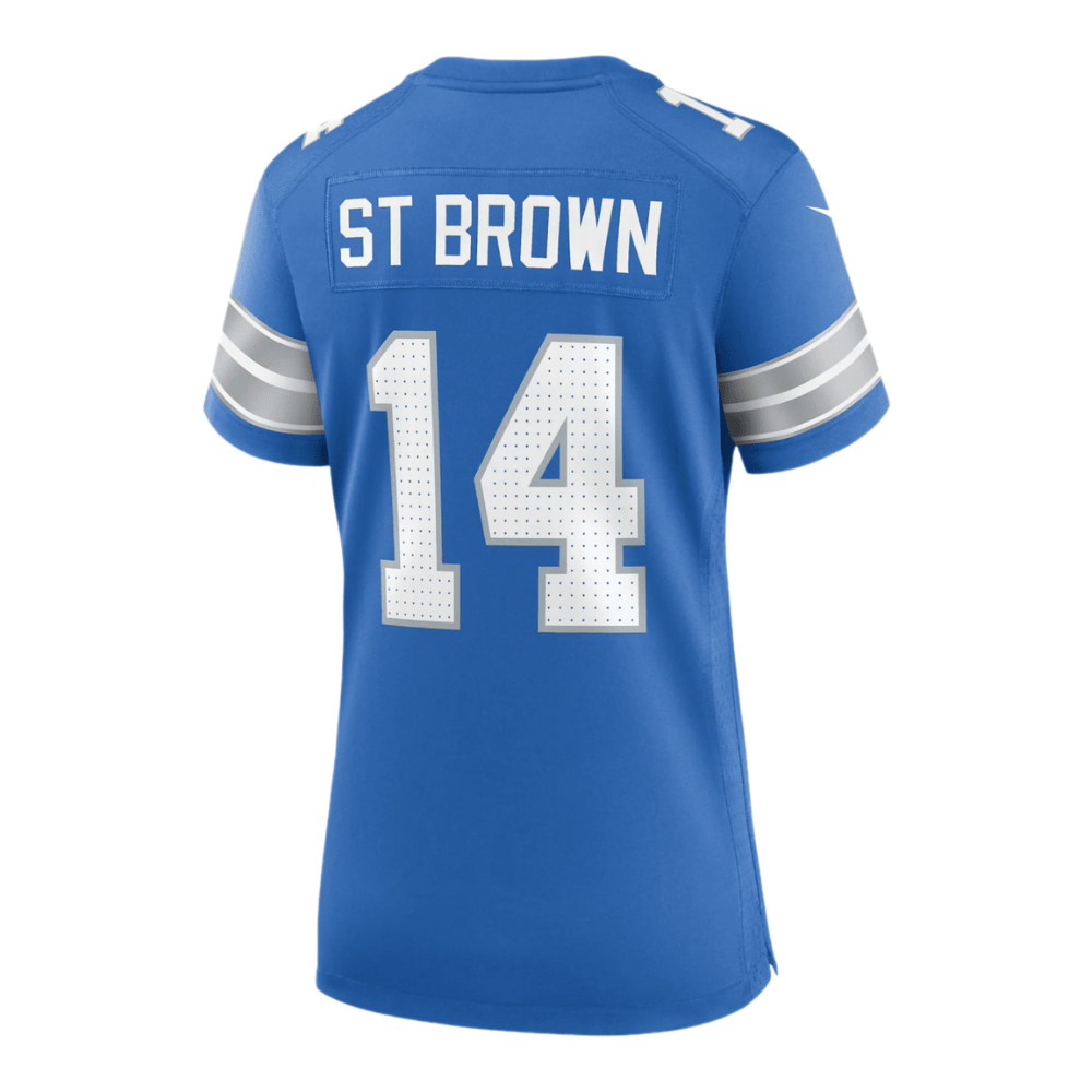 Alternative view of Amon-Ra St. Brown #14 Detroit Lions Game Jersey - Women's | Blue