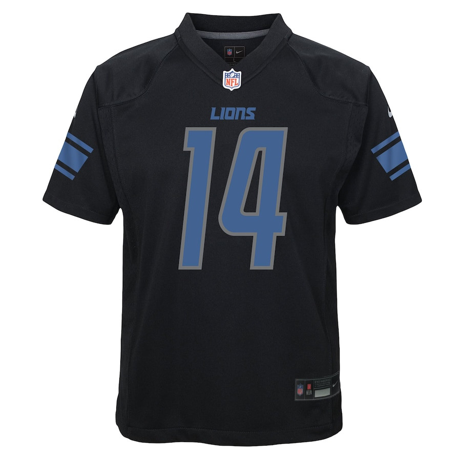 Alternative view of Amon-Ra St. Brown #14 Detroit Lions Game Jersey - Youth | Black