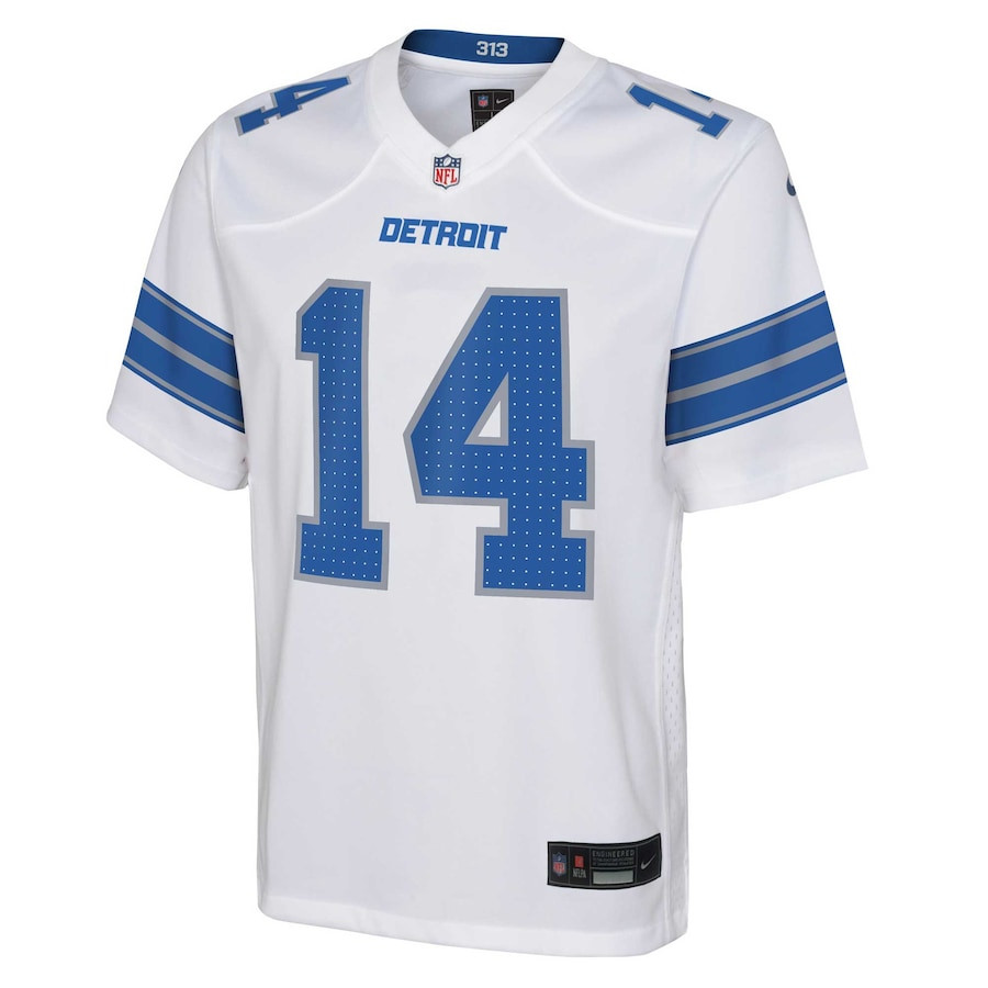 Alternative view of Amon-Ra St. Brown #14 Detroit Lions Game Jersey - Youth | White
