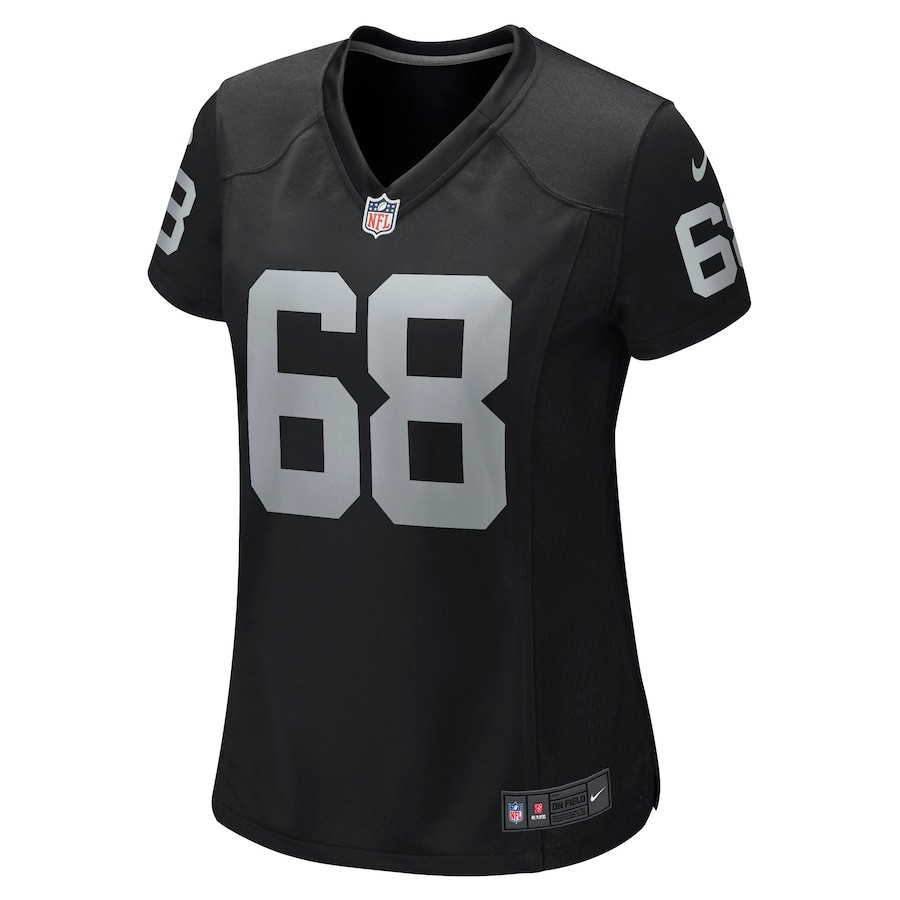 Alternative view of Andre James #68 Las Vegas Raiders Game Jersey - Women's | Black