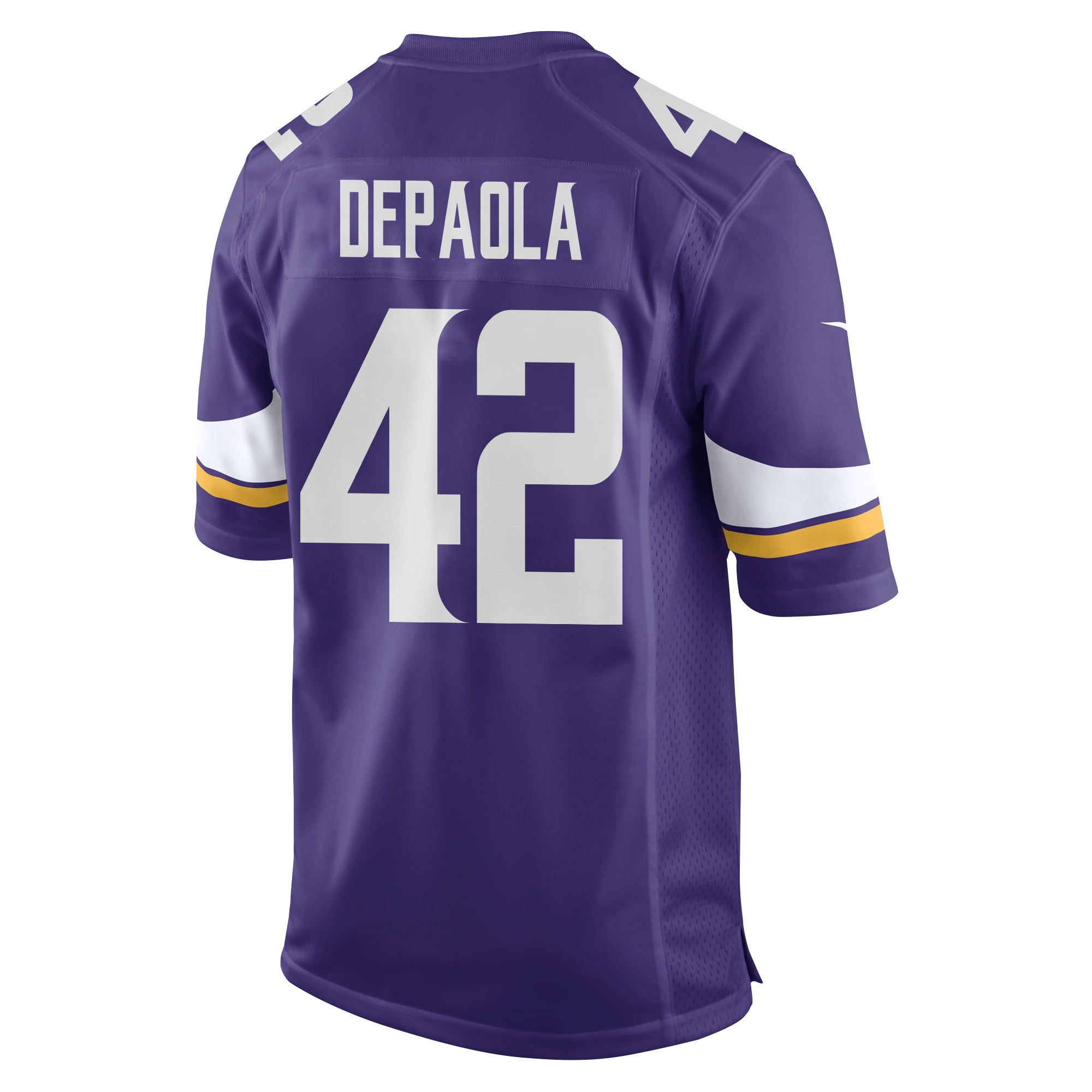 Alternative view of Andrew DePaola #42 Minnesota Vikings Super Bowl LIX Game Jersey - Men's | Purple