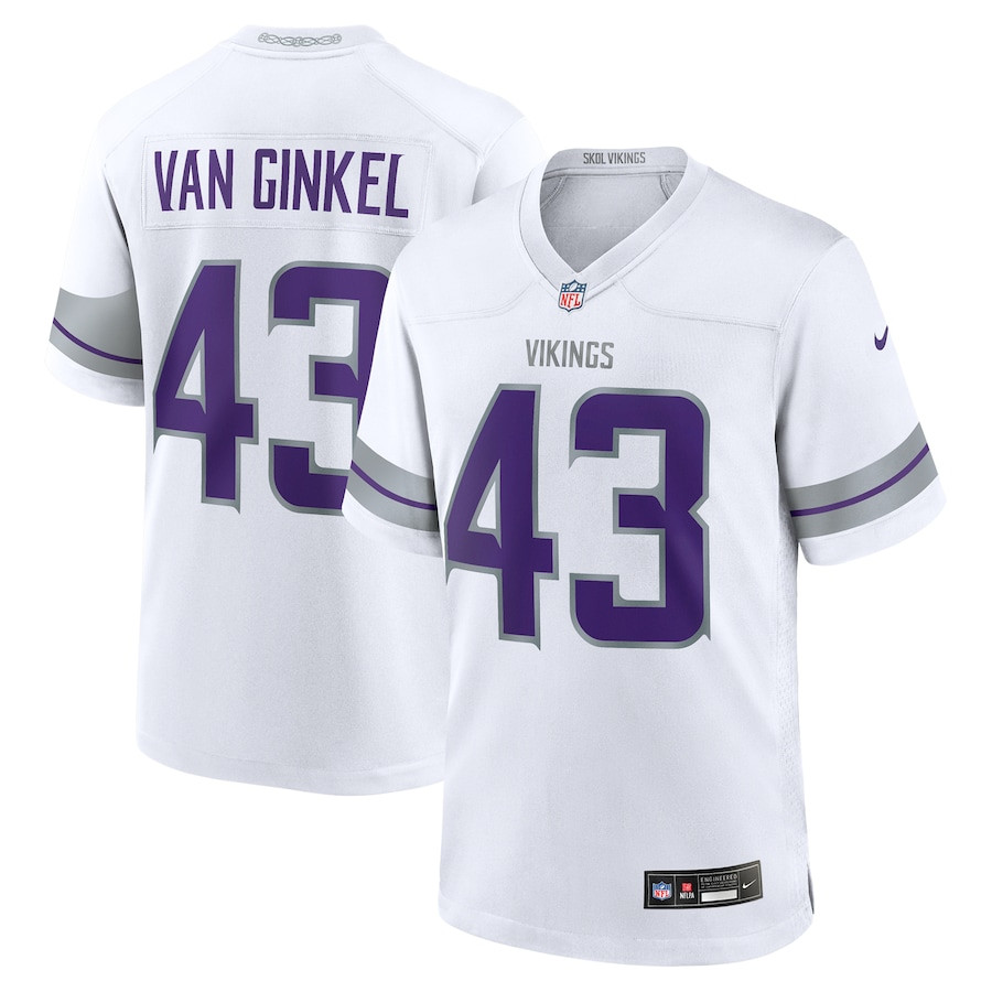 Andrew Van Ginkel #43 Minnesota Vikings Alternate Game Jersey - Men's | White