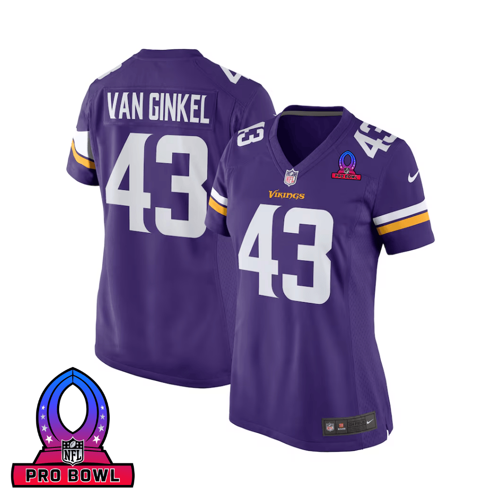 Andrew Van Ginkel #43 Minnesota Vikings Game Jersey - Women's | Purple