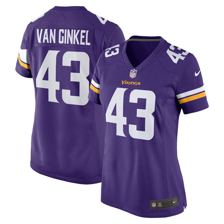 Andrew Van Ginkel #43 Minnesota Vikings Game Jersey - Women's | Purple