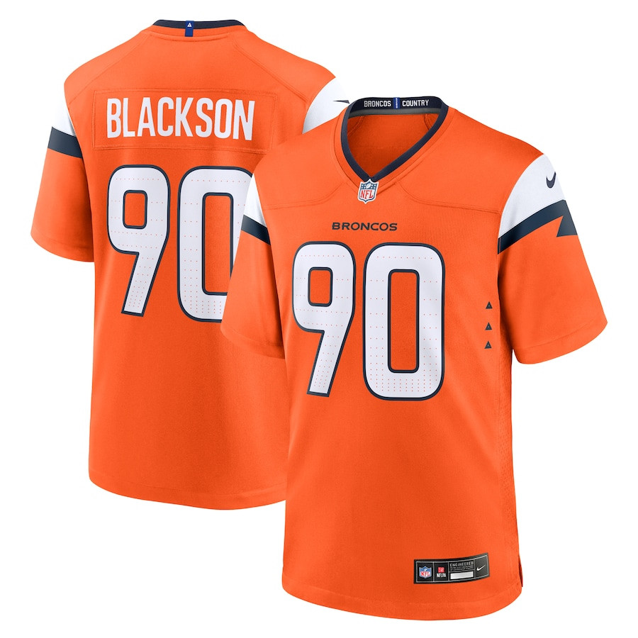 Angelo Blackson #90 Denver Broncos Game Jersey - Men's | Orange