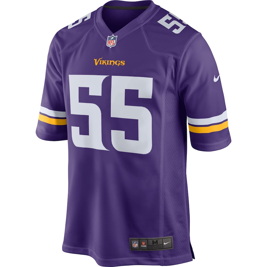 Alternative view of Anthony Barr #55 Minnesota Vikings Game Jersey - Men's | Purple