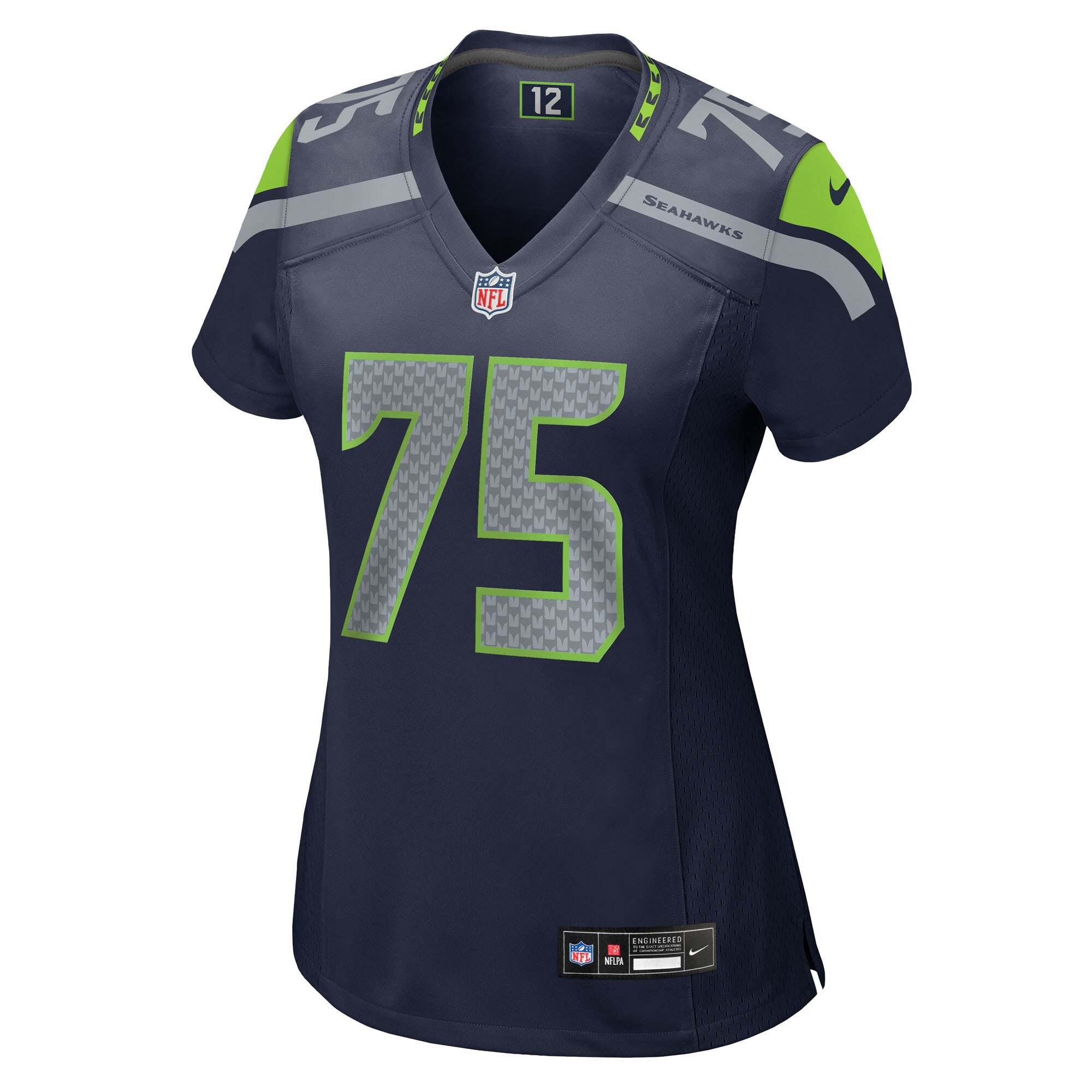 Alternative view of Anthony Bradford Seattle Seahawks Game Jersey - Women's