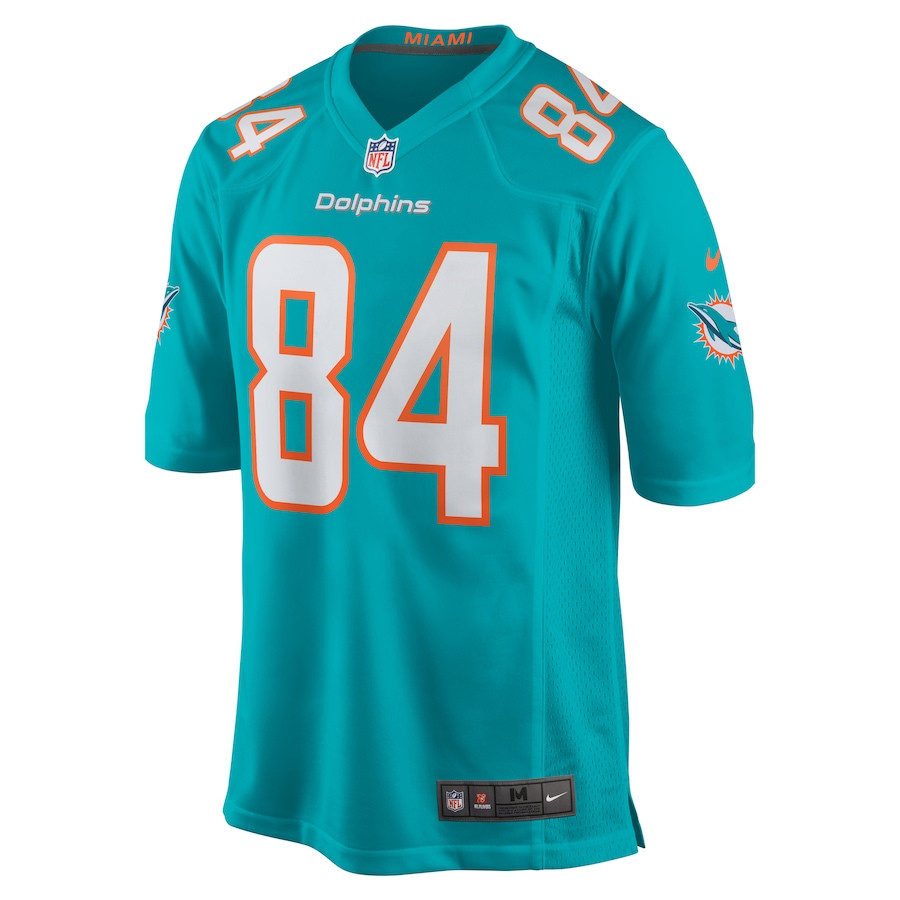 Alternative view of Anthony Schwartz #84 Miami Dolphins Game Jersey - Men's | Aqua