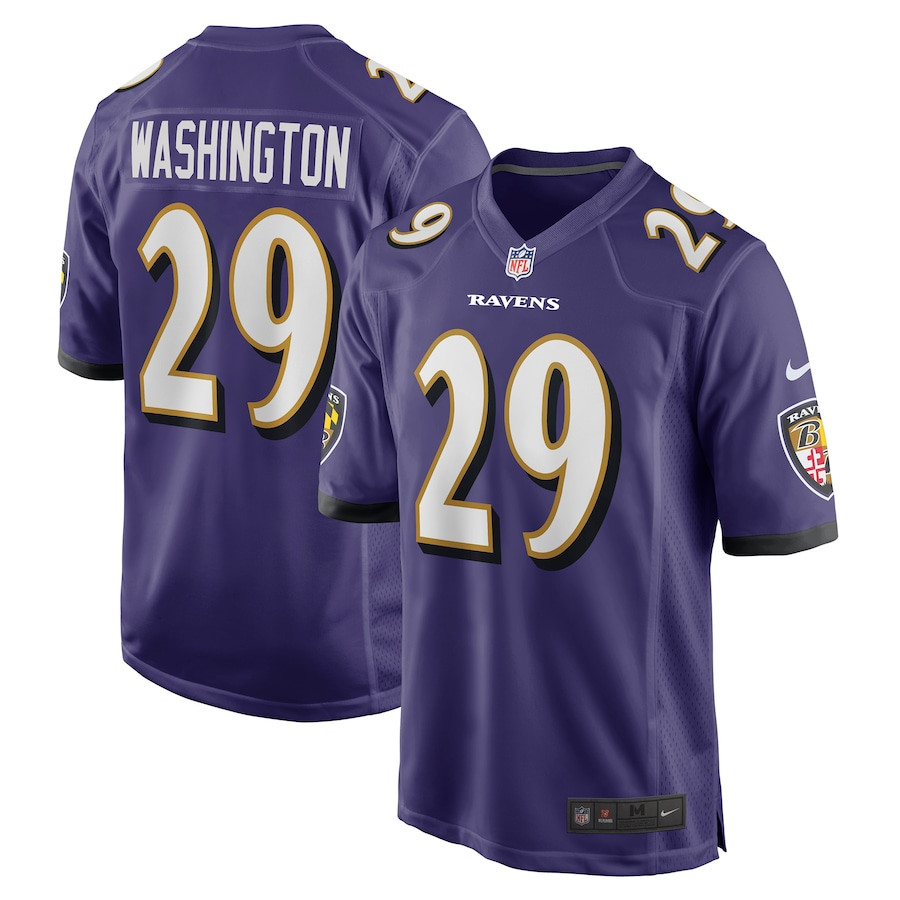 Ar'Darius Washington #29 Baltimore Ravens Game Jersey - Men's | Purple