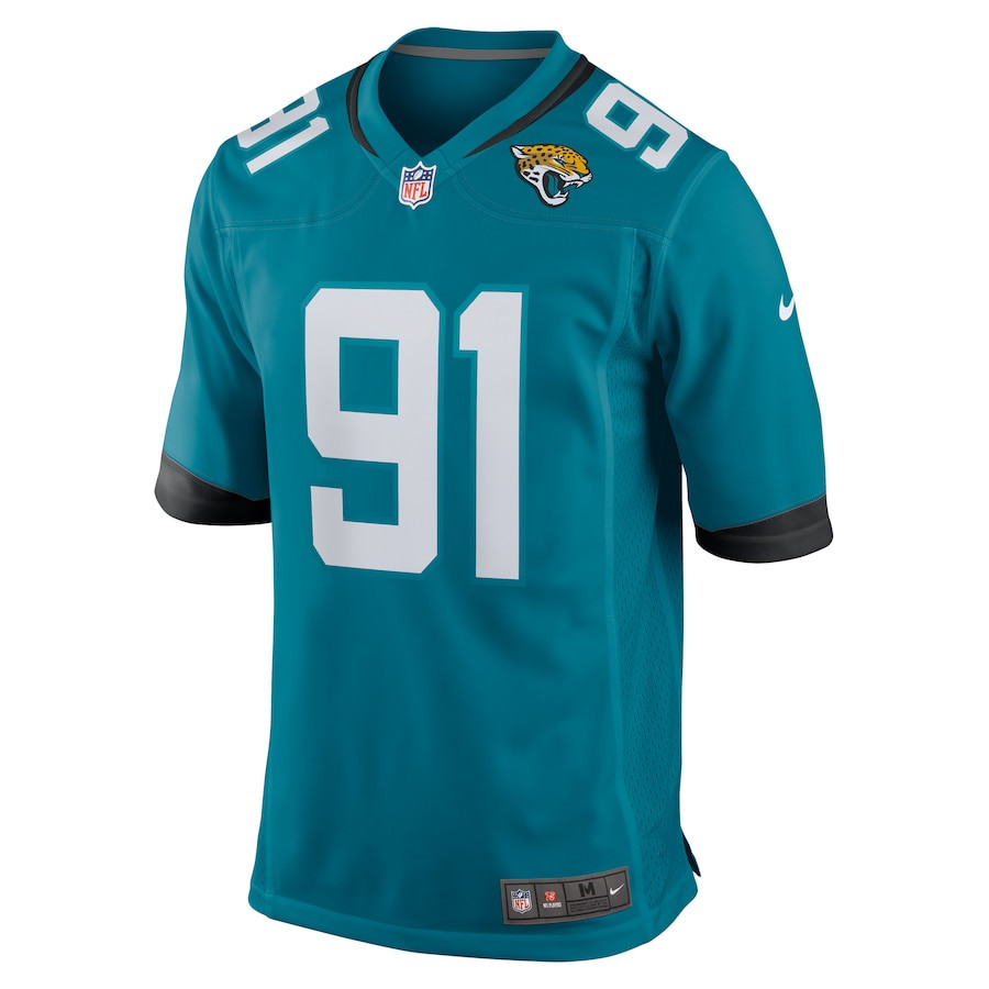 Alternative view of Arik Armstead #91 Jacksonville Jaguars Alternate Game Jersey - Men's | Teal
