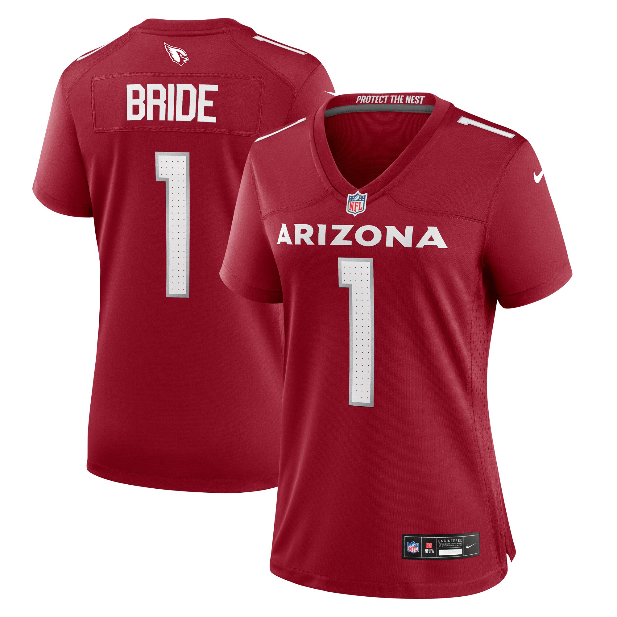 Arizona Cardinals Number #1 Arizona Cardinals Game Jersey - Women's