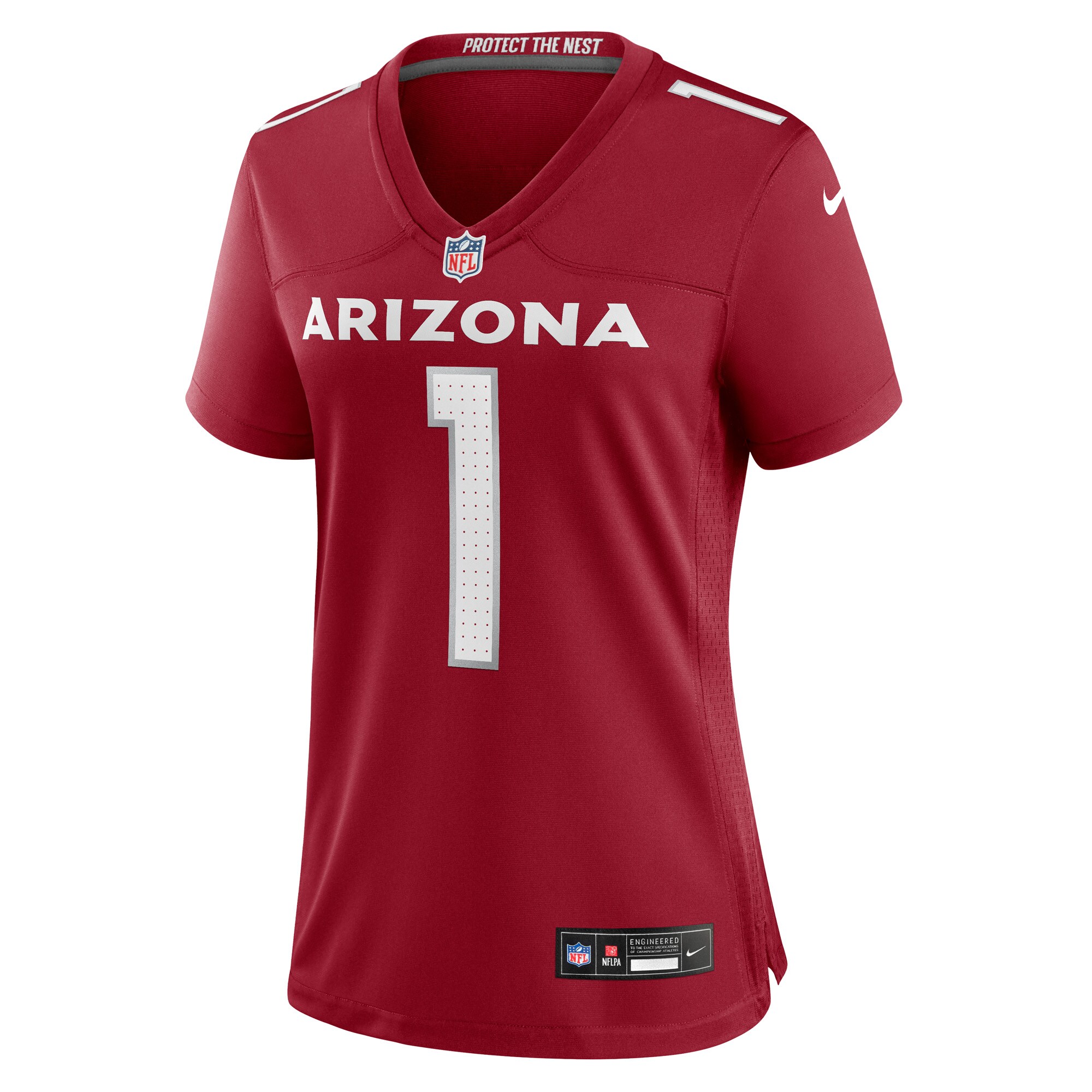 Alternative view of Arizona Cardinals Number #1 Arizona Cardinals Game Jersey - Women's