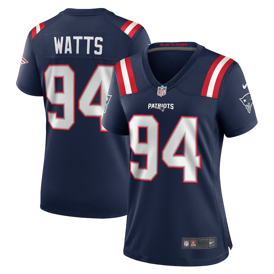 Armon Watts #94 New England Patriots Game Jersey - Women's | Navy