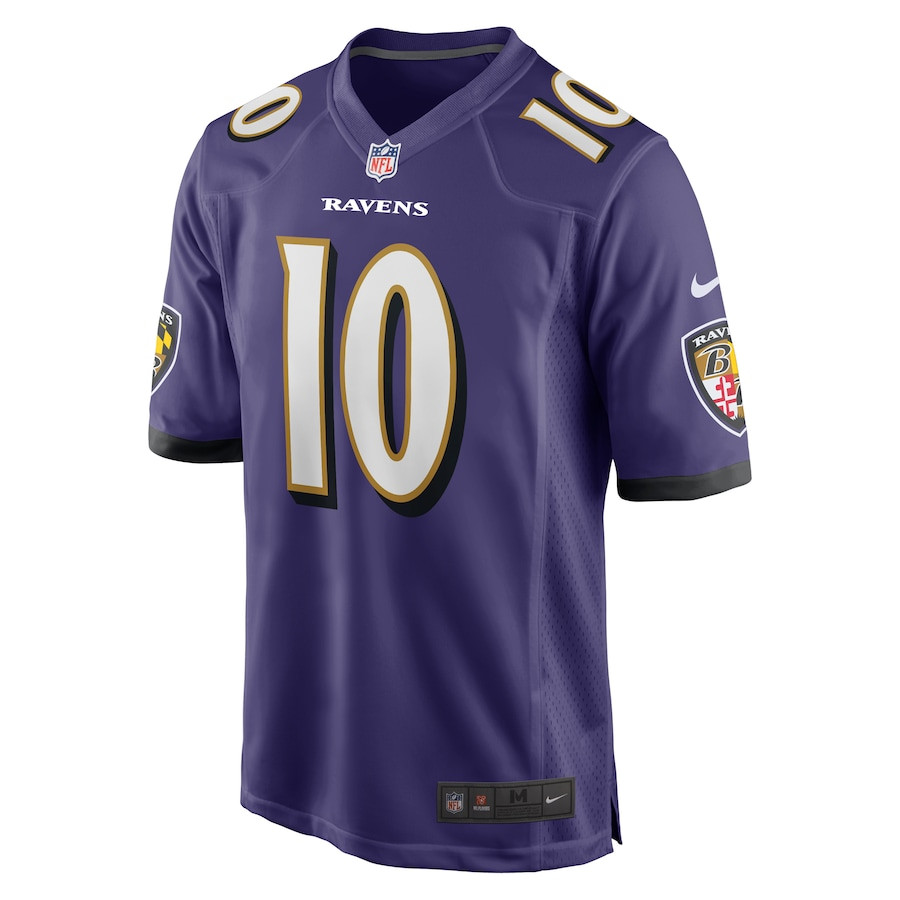 Alternative view of Arthur Maulet #10 Baltimore Ravens Game Jersey - Men's | Purple