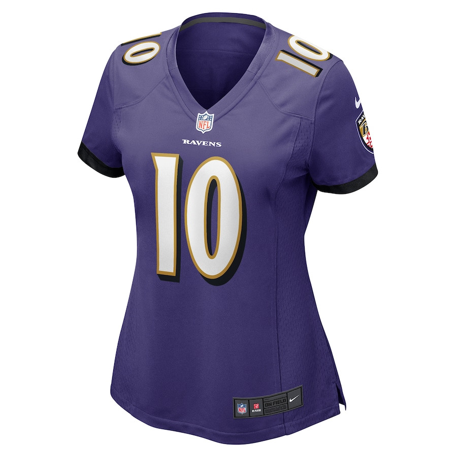 Alternative view of Arthur Maulet #10 Baltimore Ravens Game Jersey - Women's | Purple