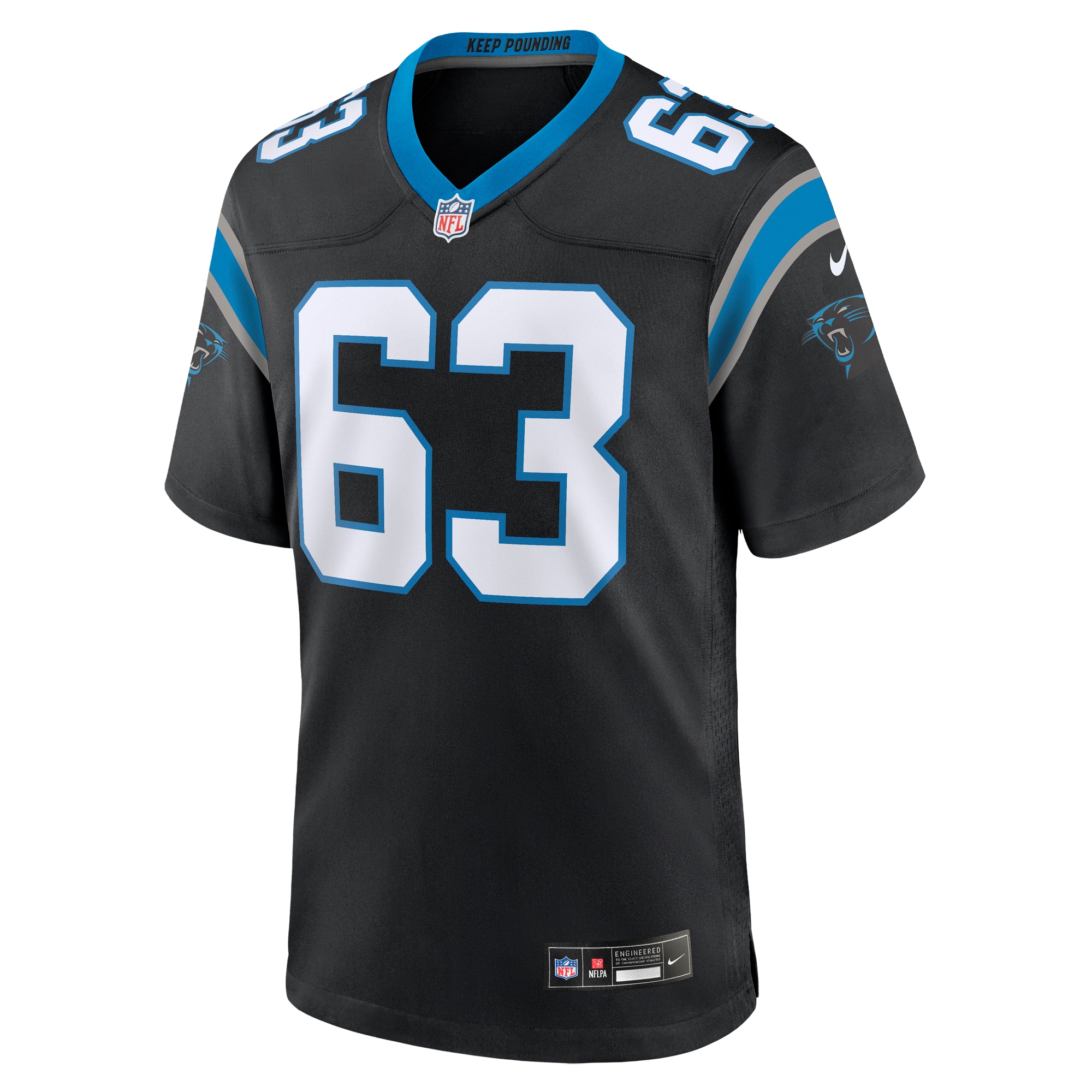 Alternative view of Austin Corbett Carolina Panthers Game Jersey - Men's