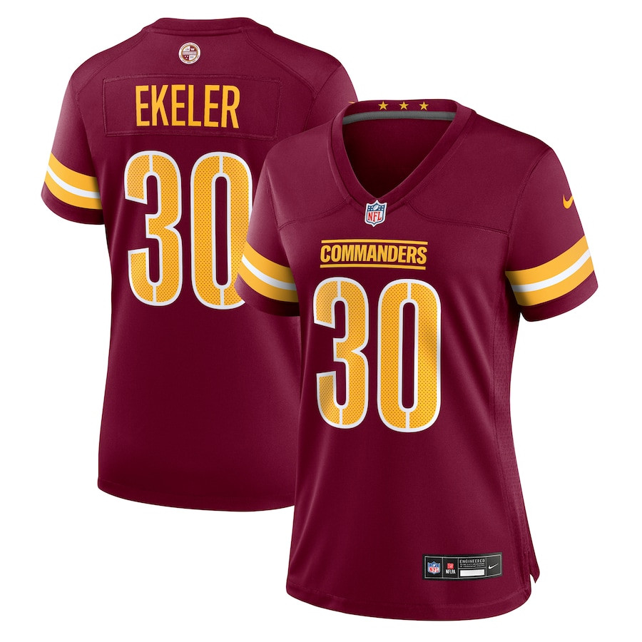 Austin Ekeler #30 Washington Commanders Game Jersey - Women's | Burgundy