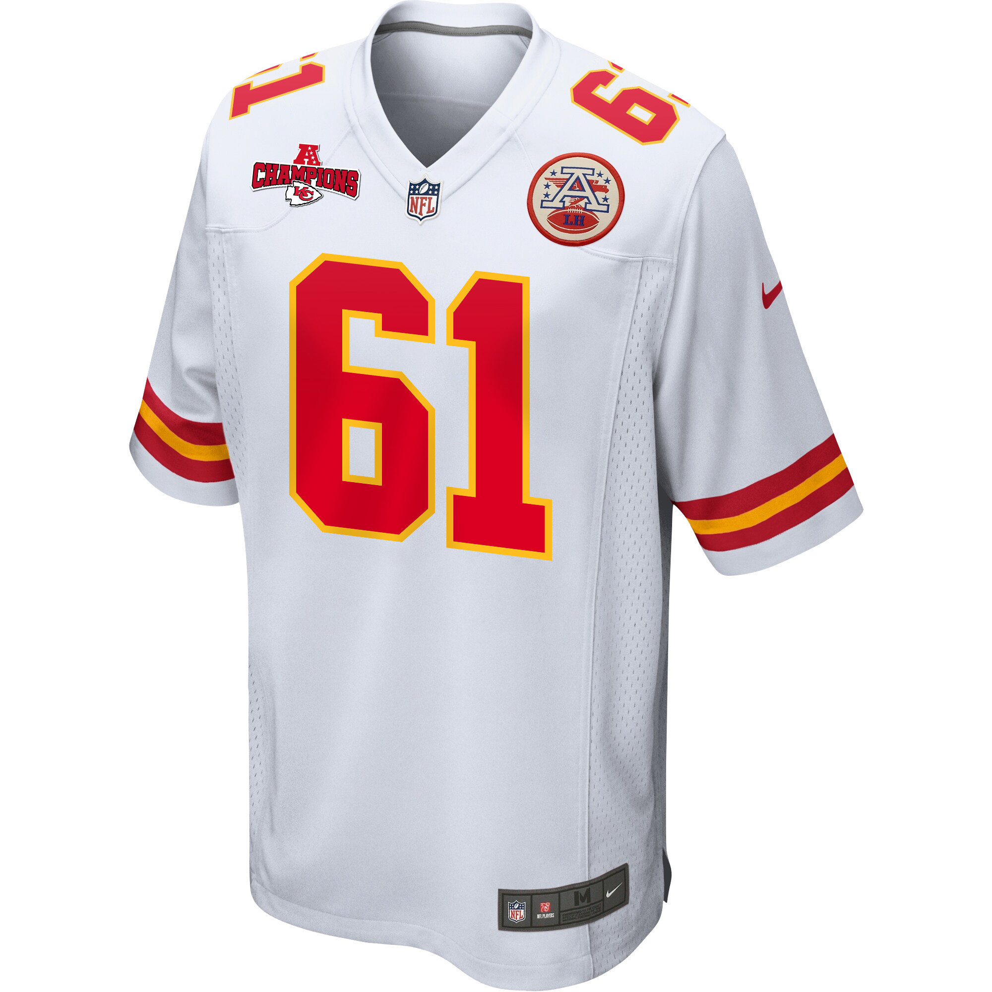 Alternative view of Austin Reiter #61 Kansas City Chiefs Game Jersey - Men's | White