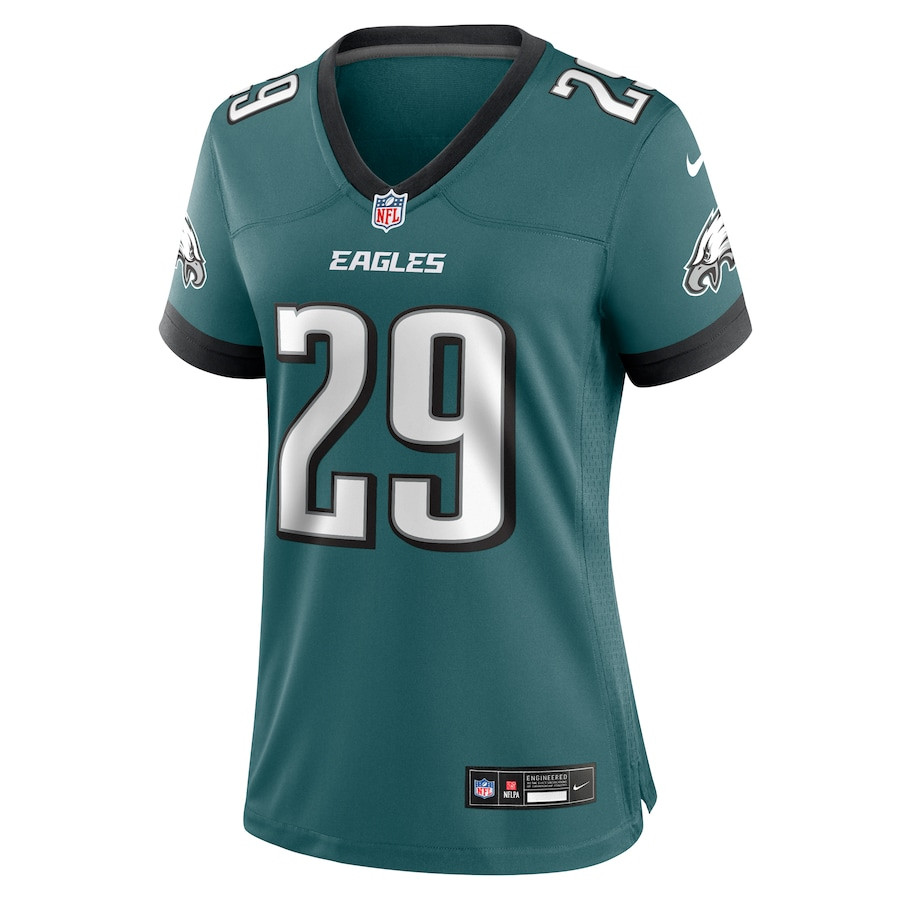 Alternative view of Avonte Maddox #29 Philadelphia Eagles Game Jersey - Women's | Midnight Green