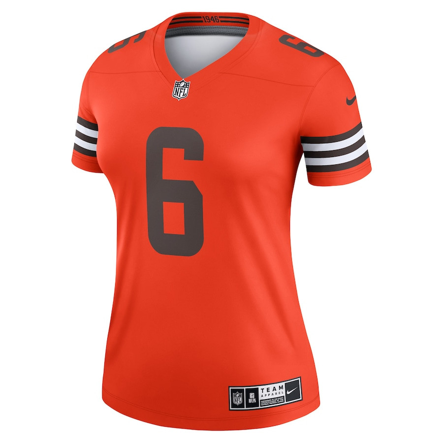Alternative view of Baker Mayfield #6 Cleveland Browns Inverted Legend Jersey - Women's | Orange