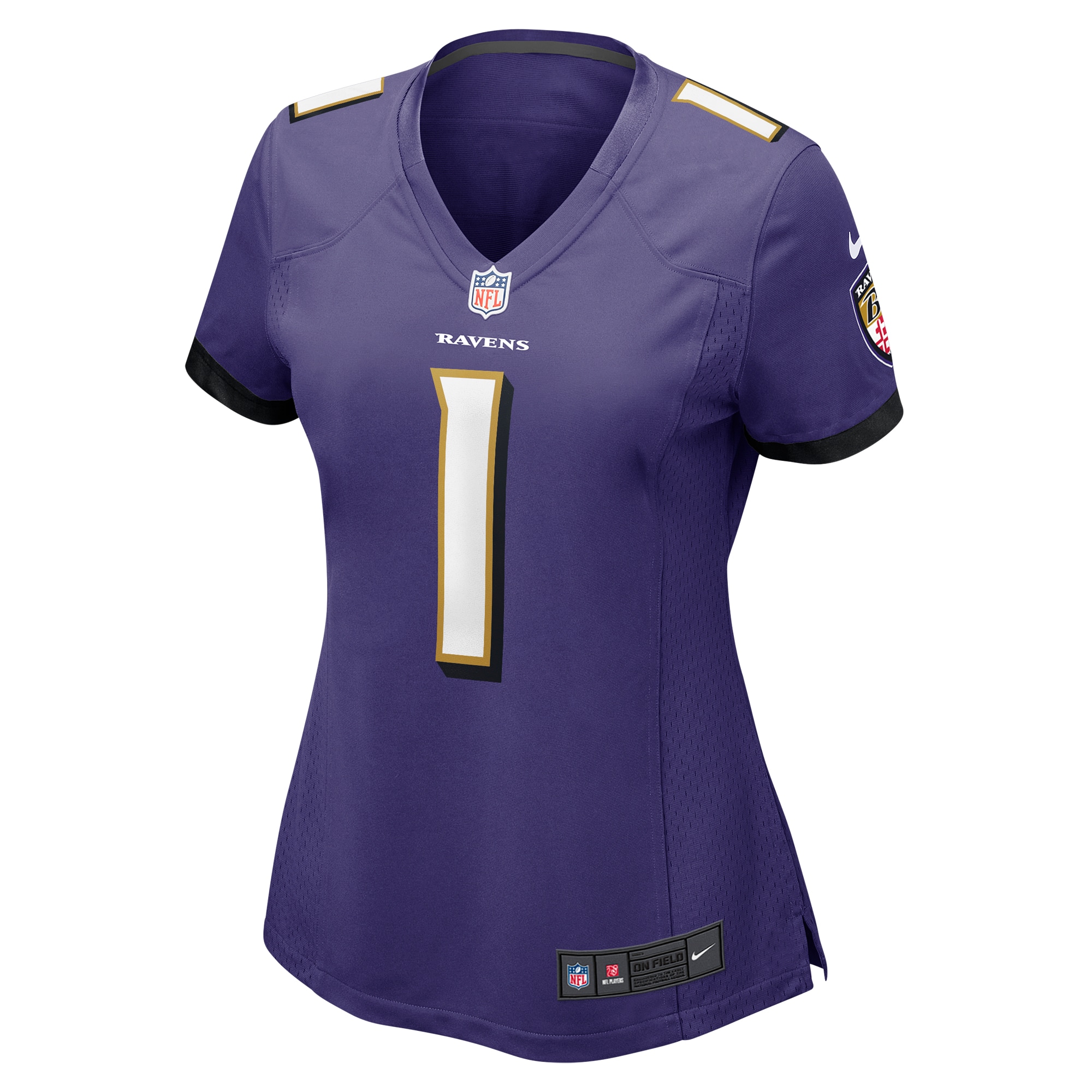 Alternative view of Baltimore Ravens Number #1 Baltimore Ravens Game Jersey - Women's