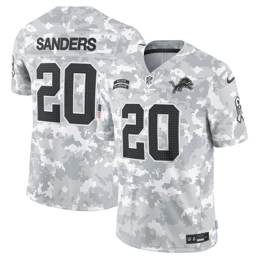 Barry Sanders #20 Detroit Lions Salute To Service Limited Jersey - Men's | Arctic Camo