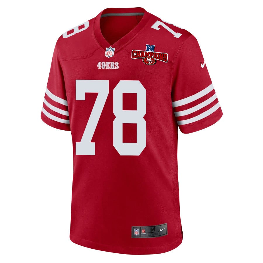 Alternative view of Ben Bartch #78 San Francisco 49ers Game Jersey - Men's | Scarlet