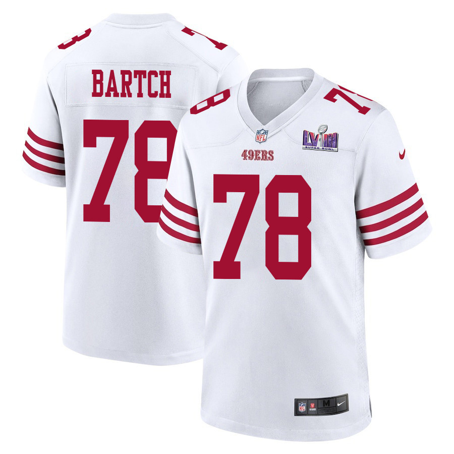 Ben Bartch #78 San Francisco 49ers Super Bowl LVIII Patch Game Jersey - Men's | White