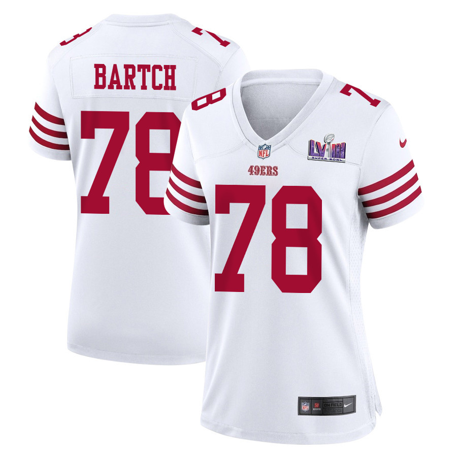 Ben Bartch #78 San Francisco 49ers Super Bowl LVIII Patch Game Jersey - Women's | White