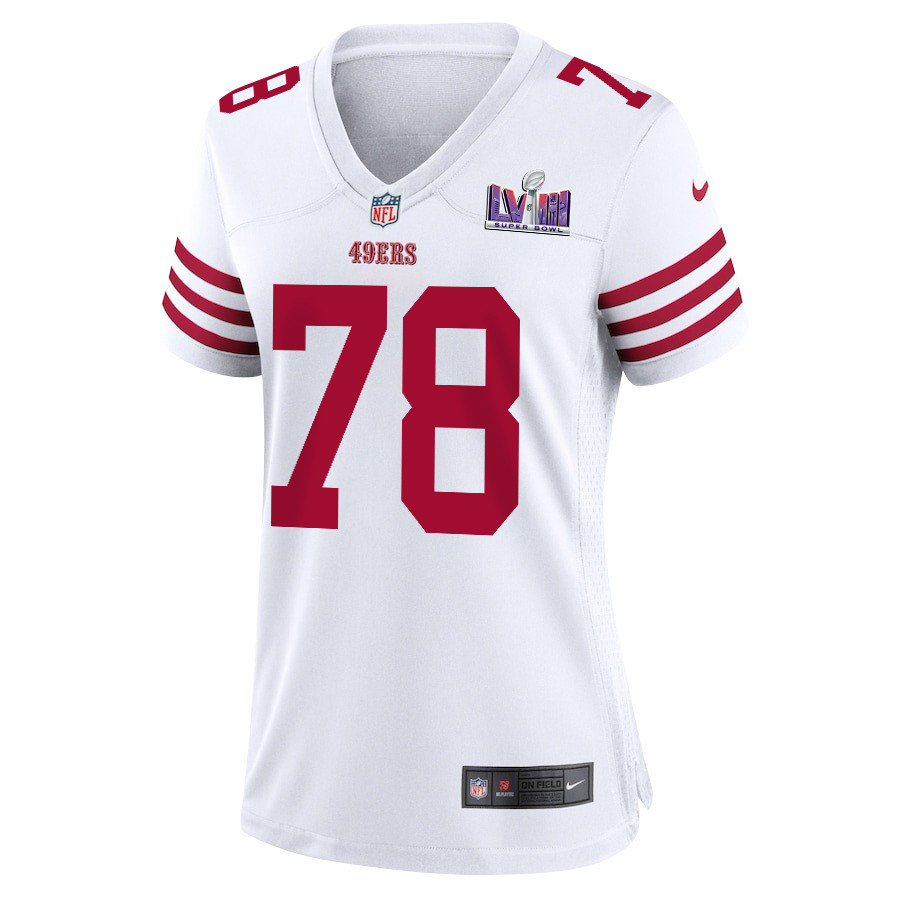 Alternative view of Ben Bartch #78 San Francisco 49ers Super Bowl LVIII Patch Game Jersey - Women's | White