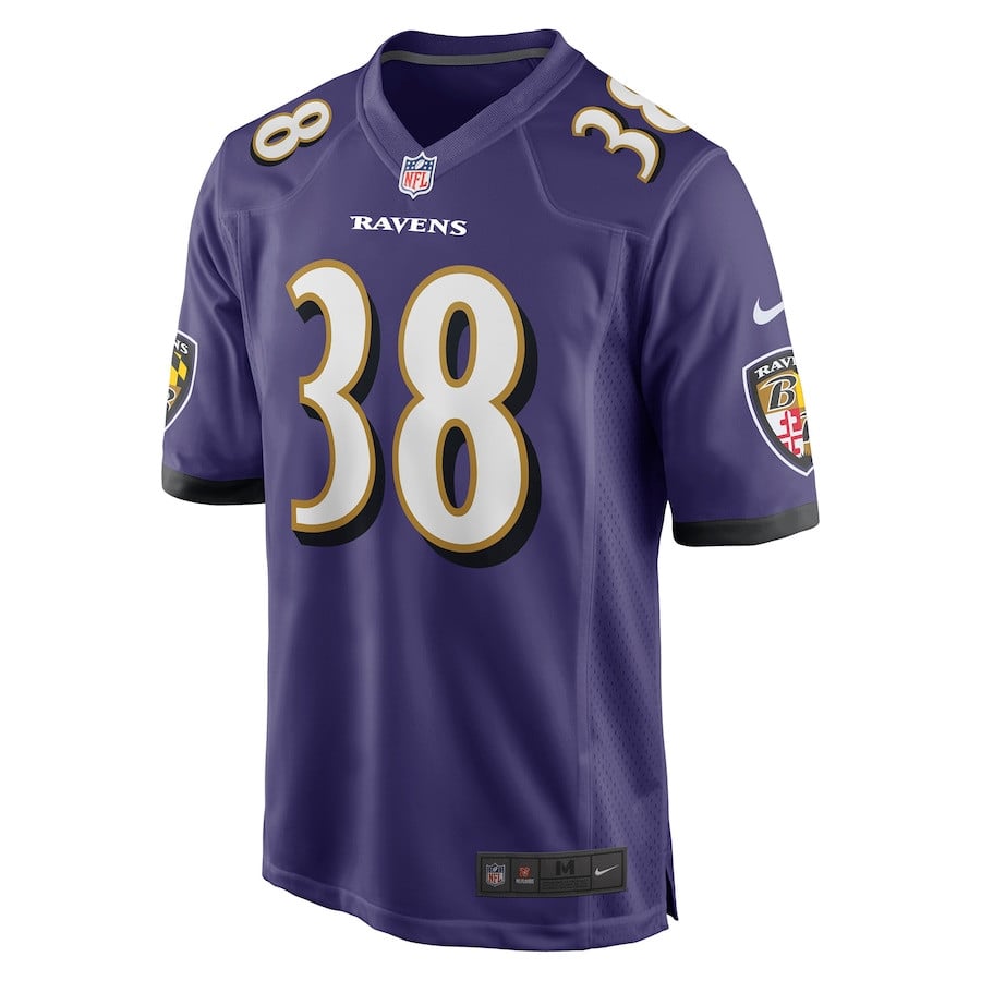 Alternative view of Ben Mason #38 Baltimore Ravens Game Jersey - Men's | Purple