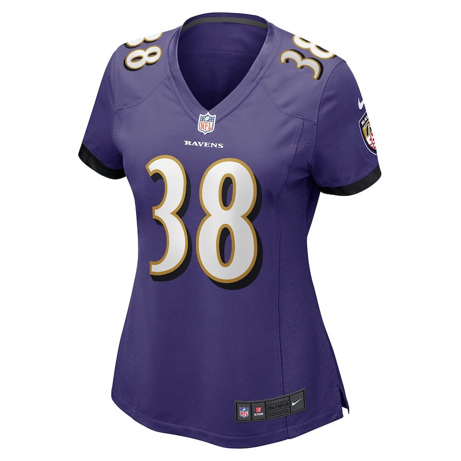 Alternative view of Ben Mason #38 Baltimore Ravens Game Jersey - Women's | Purple