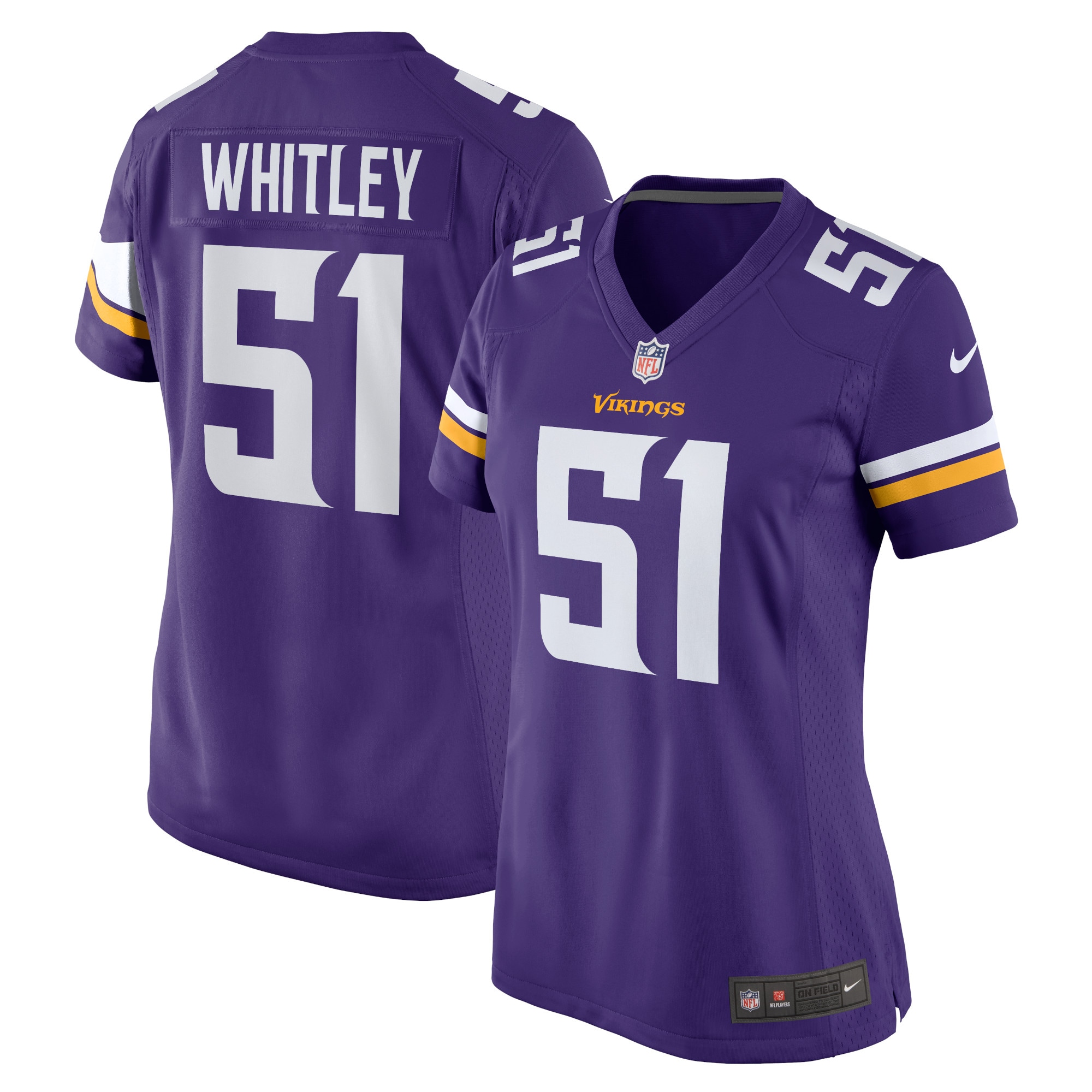Benton Whitley Minnesota Vikings Game Jersey - Women's