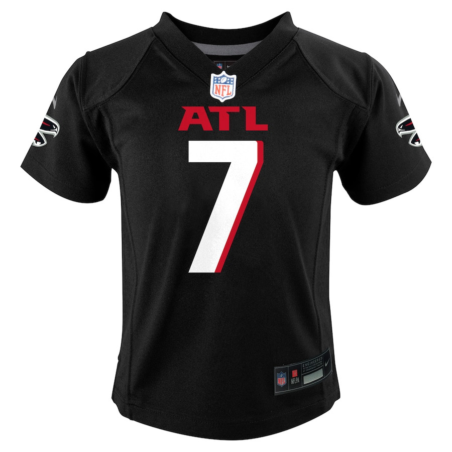 Alternative view of Bijan Robinson #7 Atlanta Falcons Game Jersey - Youth | Black