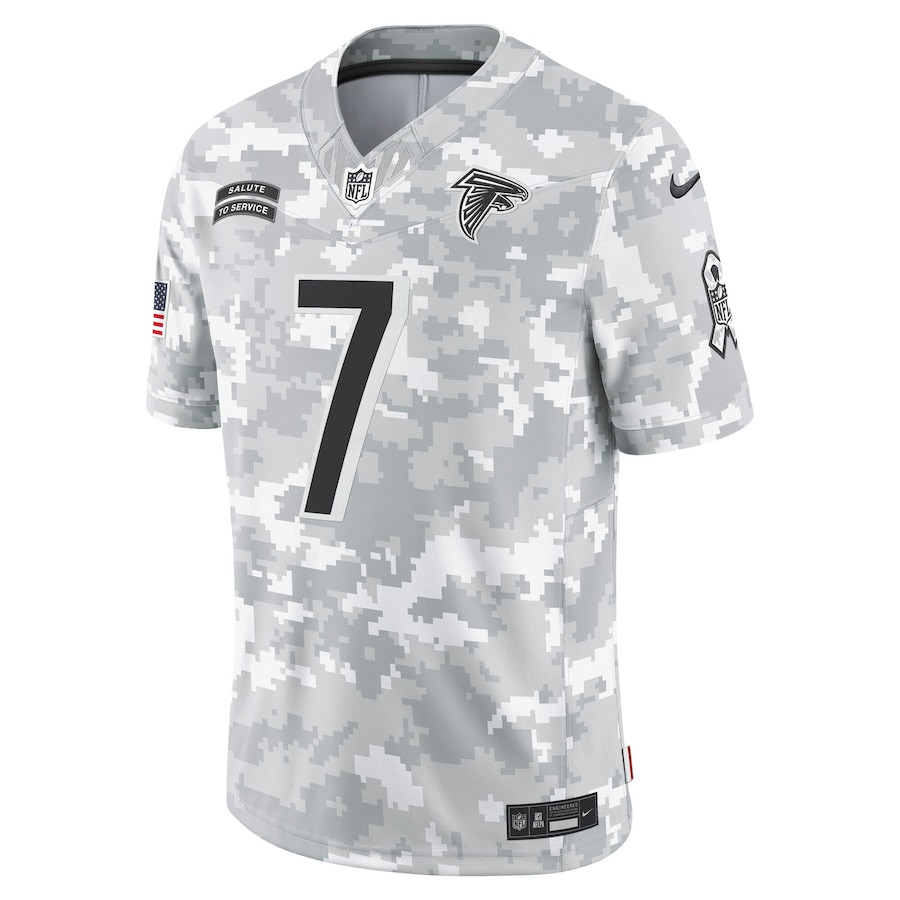Alternative view of Bijan Robinson #7 Atlanta Falcons Salute To Service Limited Jersey - Men's | Arctic Camo
